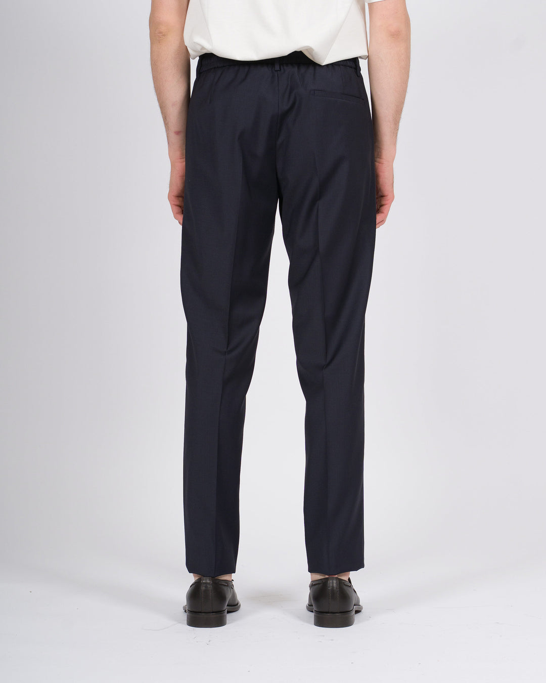 Pantalone Berwich Spaggia blu con pence ed elastico 