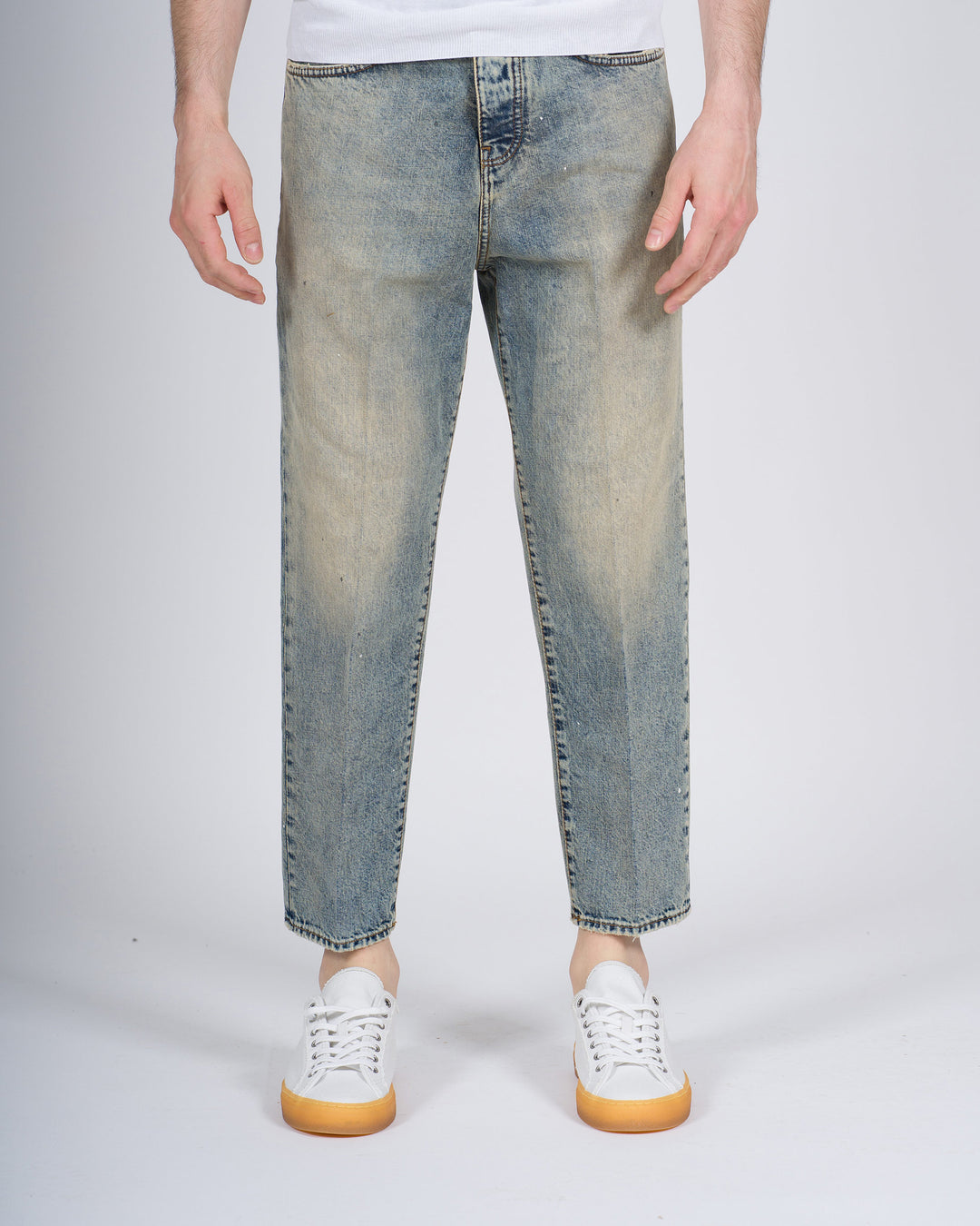 Jeans Uomo Bonheur Modello Osaka Sabbiature Chiare 