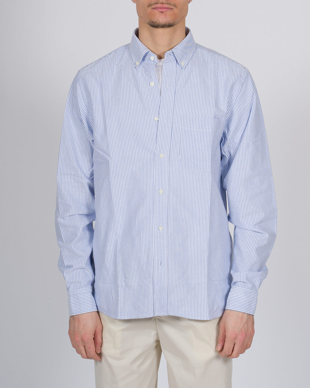 Camicia Uomo Chesapeake Rigata Bianca e Azzurra 