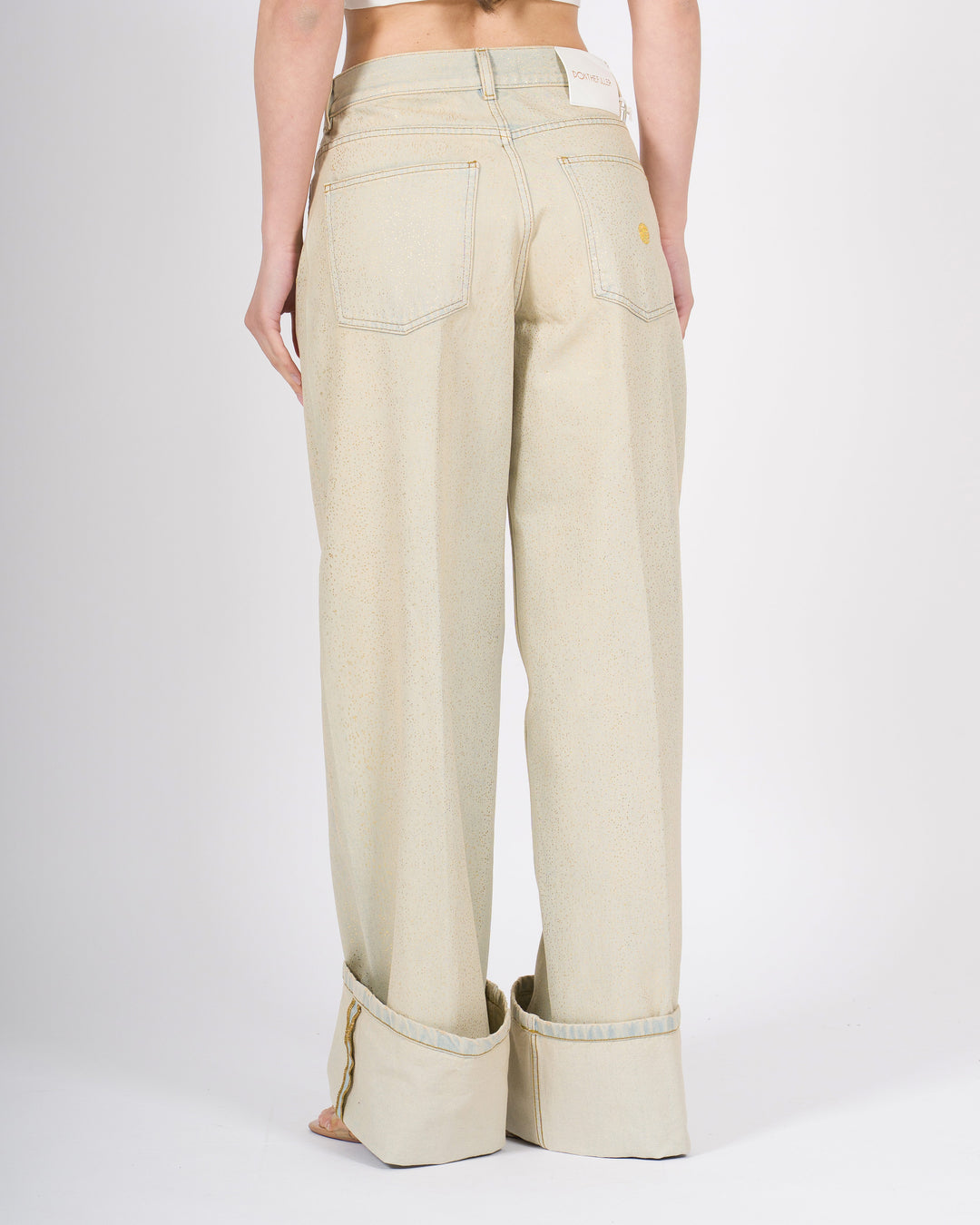 Jeans Baggy Don The Fuller Lavaggio Sabbiato con Dettagli Oro 