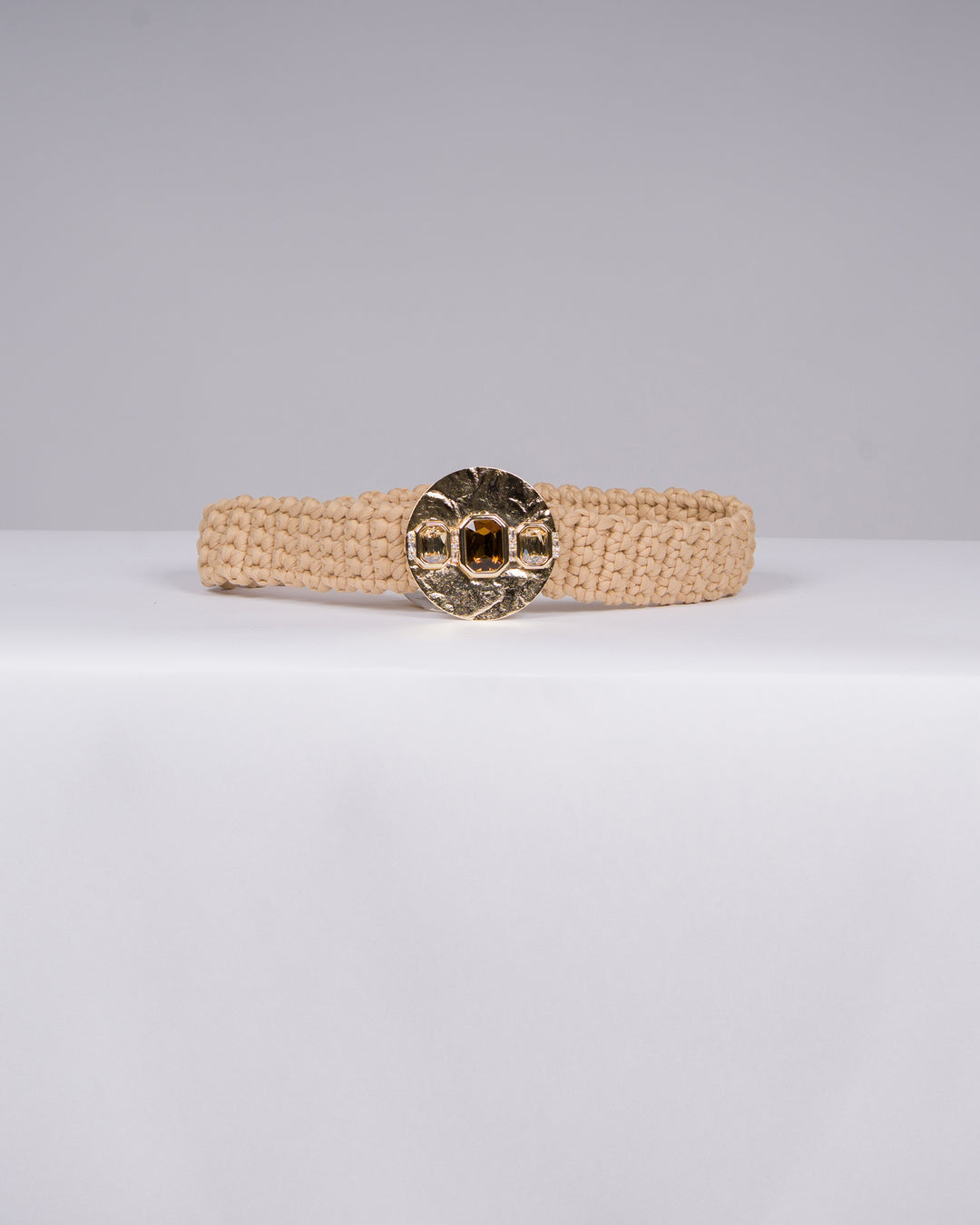 Cintura Lovely in Stoffa Canestrata Effetto Rafia 