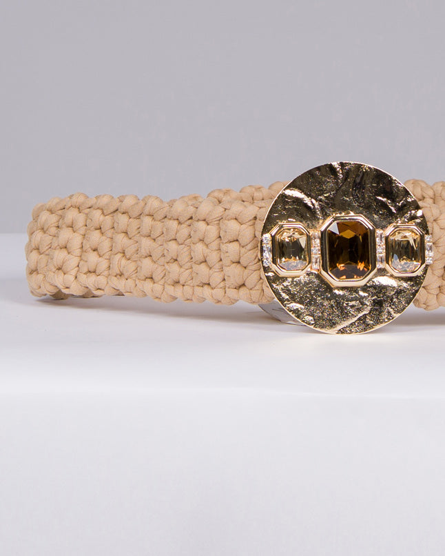 Cintura Lovely in Stoffa Canestrata Effetto Rafia 