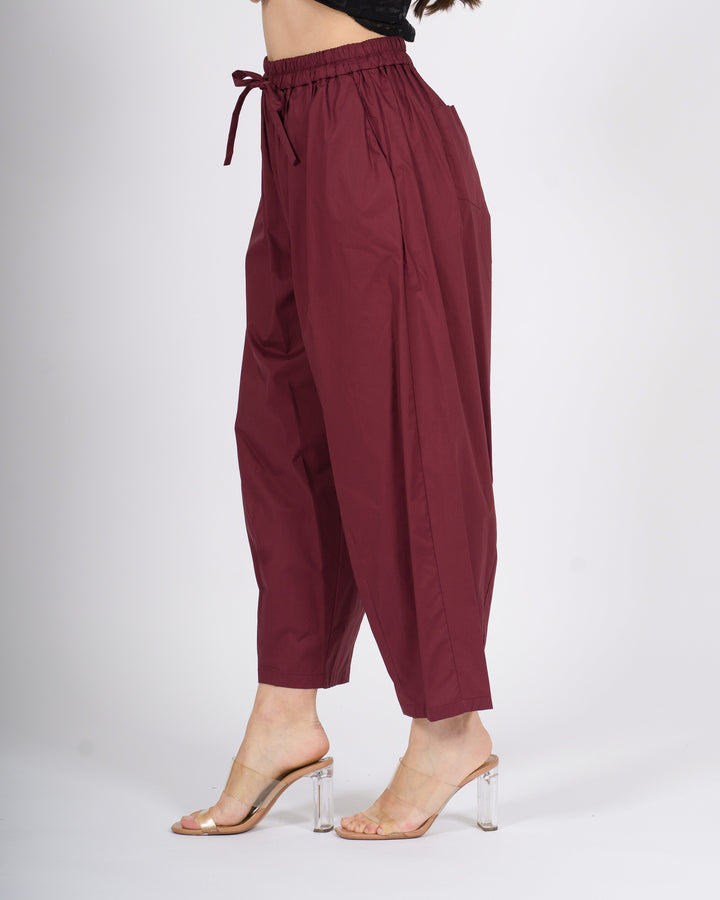 Pantalone meimeij vino ballon in popeline 100% cotone 