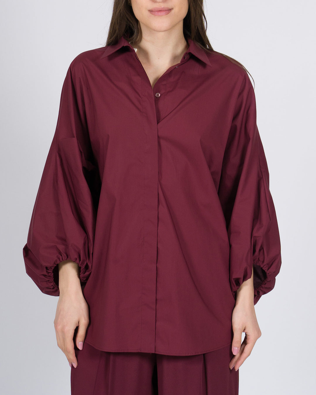 Camicia Bordeaux in Popeline Meimeij 