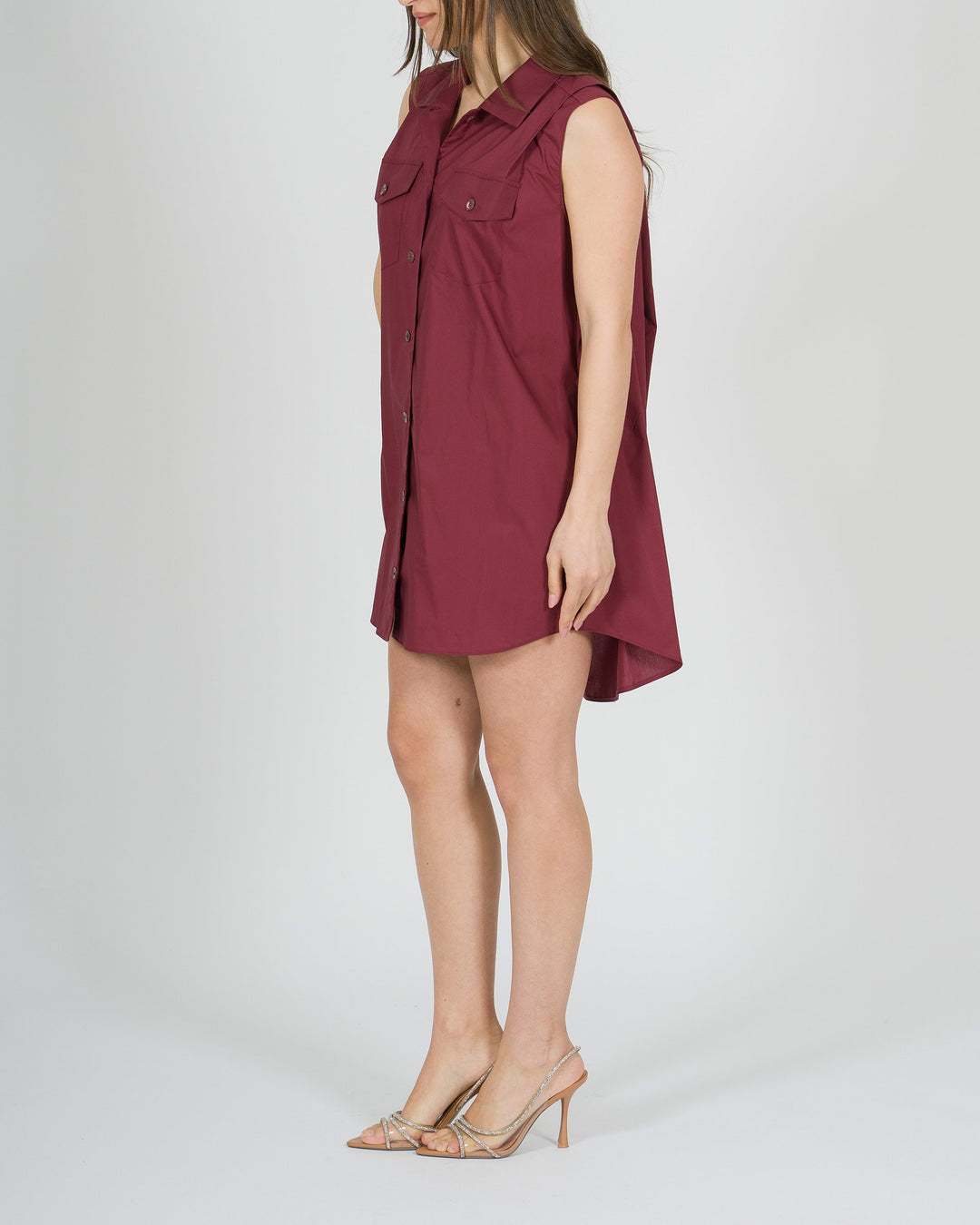 Mini abito chemisier Meimeij bordeaux 