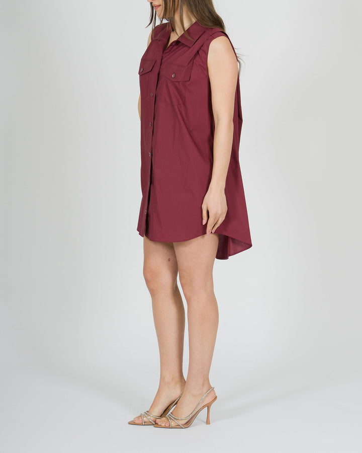 Mini abito chemisier Meimeij bordeaux 