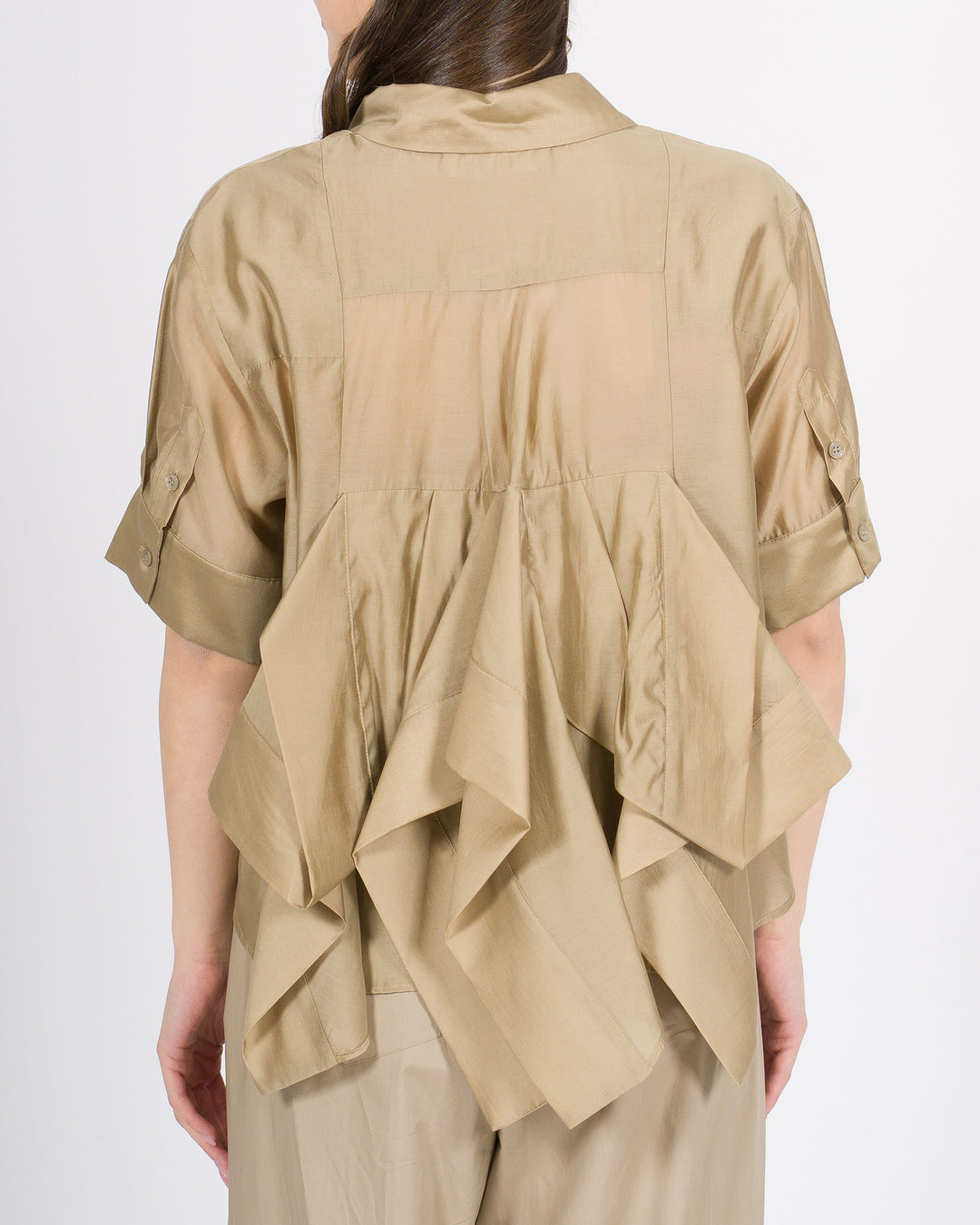 Camicia meimeij beige in Mussola di Cotone Rouge sul Retro 
