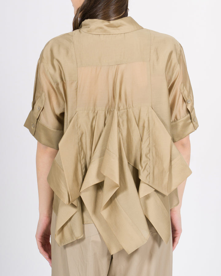 Camicia meimeij beige in Mussola di Cotone Rouge sul Retro 