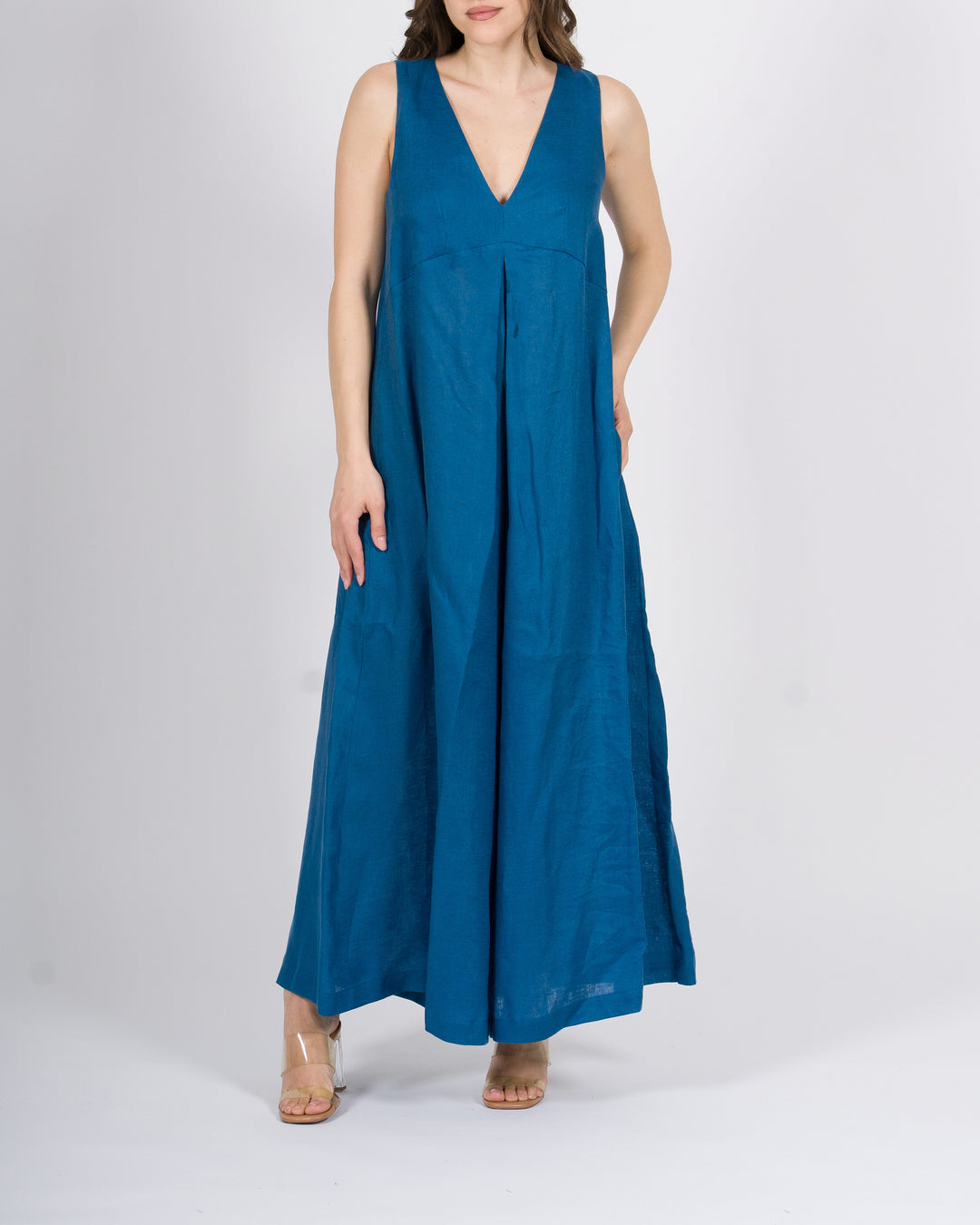 Maxi Tuta in Lino Meimeij azzurra 