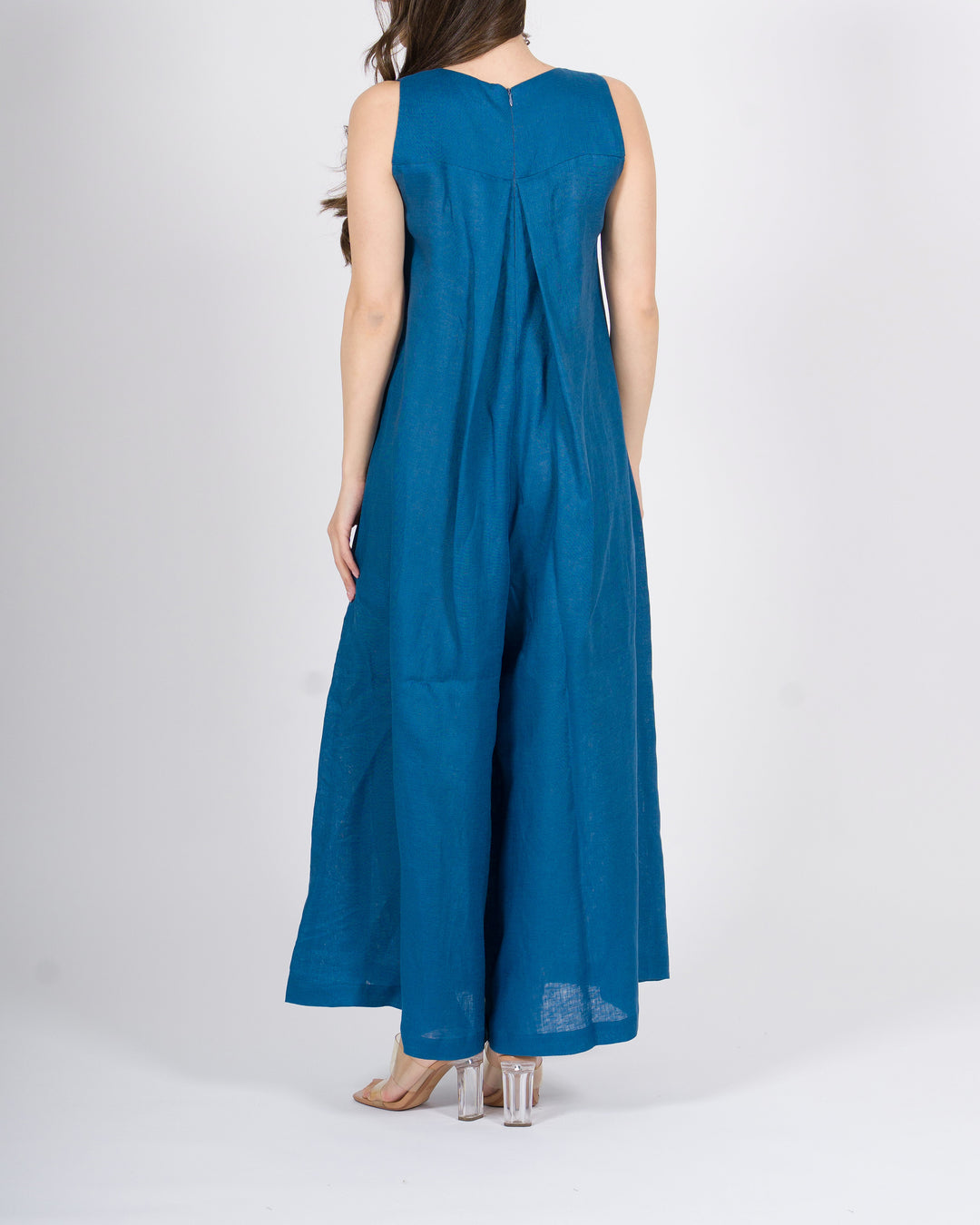 Maxi Tuta in Lino Meimeij azzurra 