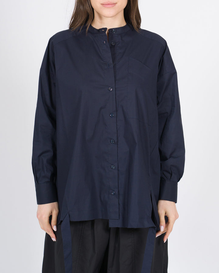 Camicia MEIMEJ Cotone Larga Collo Pistagna blu 