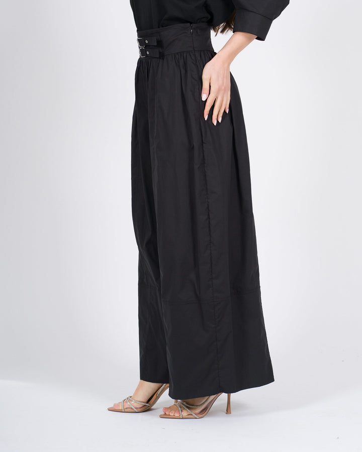 Pantaloni MEIMEJ  Balloon Cotone con Cinghie in Vita nero 
