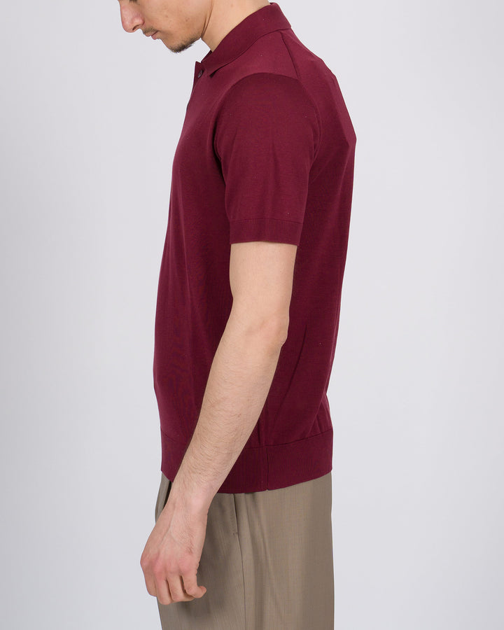 Polo Uomo Tre Bottoni e Mezza Manica bordeaux 