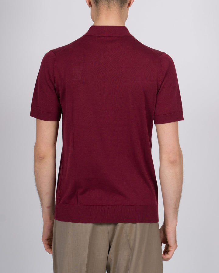 Polo Uomo Tre Bottoni e Mezza Manica bordeaux 