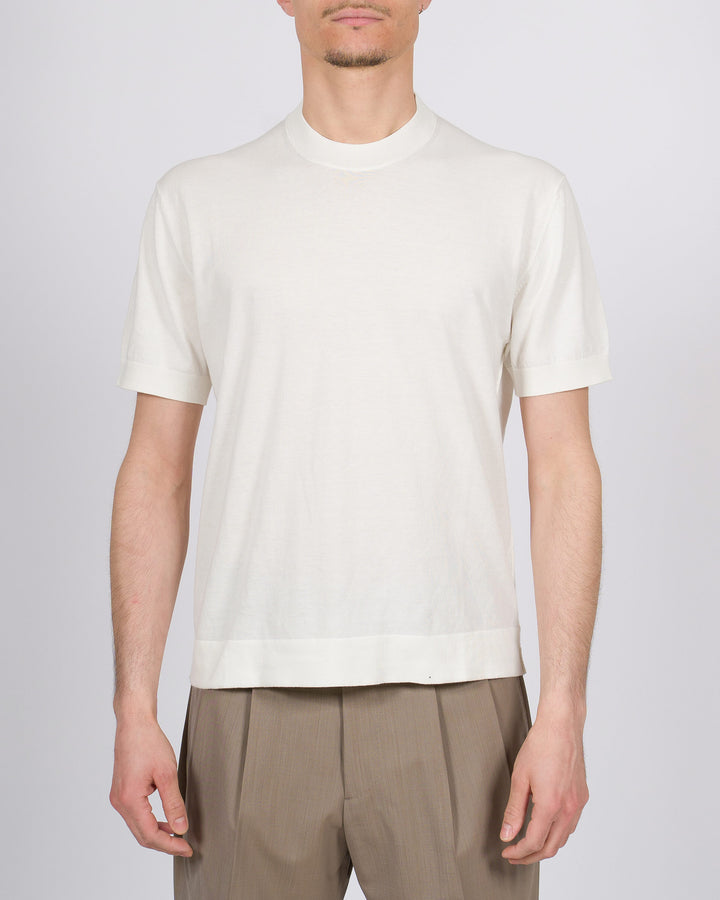 T-shirt uomo in filo di cotone finezza 16 panna 