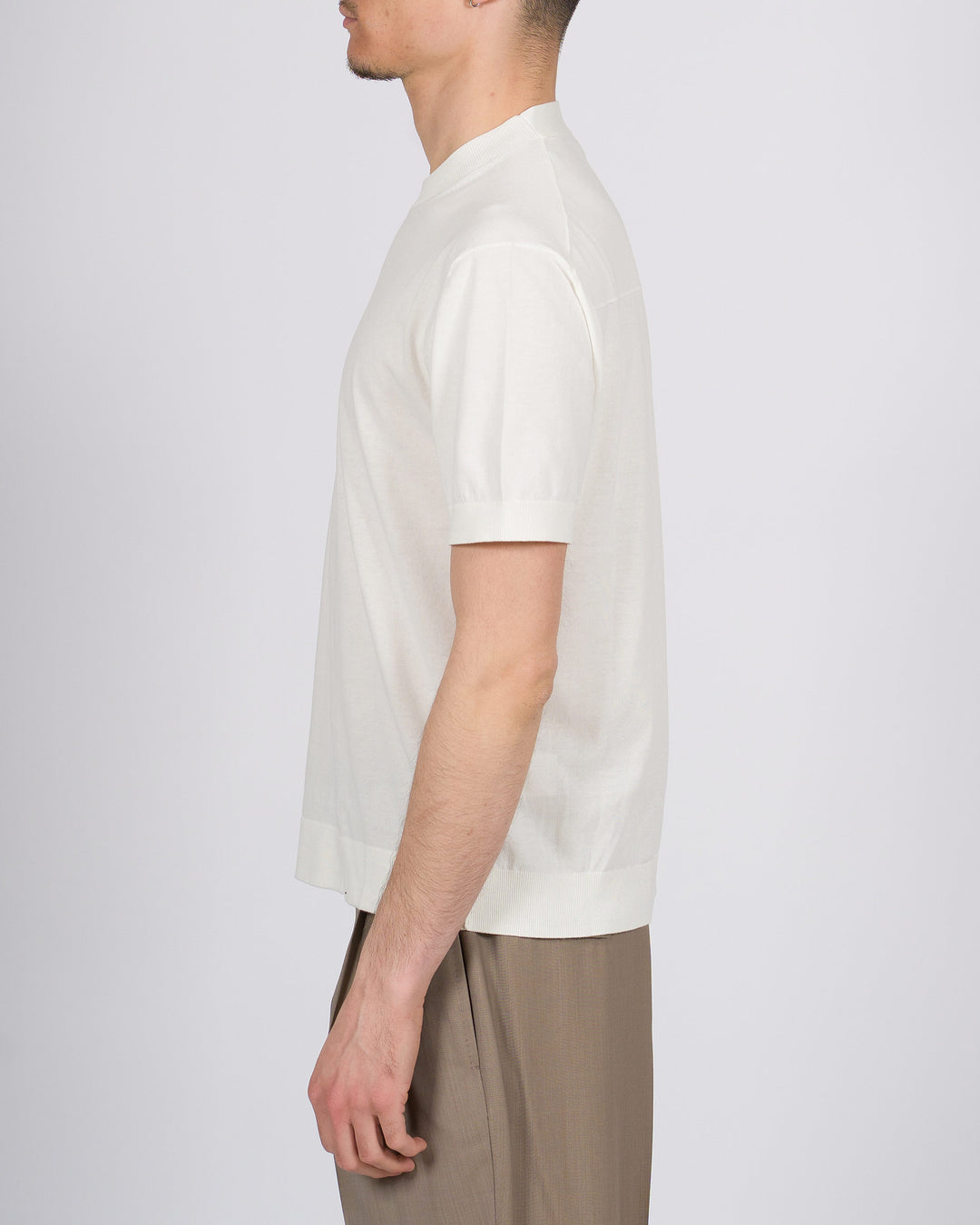 T-shirt uomo in filo di cotone finezza 16 panna 