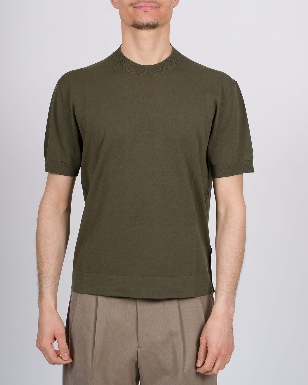 T-shirt uomo in filo di cotone finezza 16 verde 