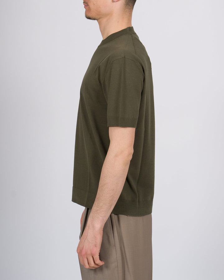 T-shirt uomo in filo di cotone finezza 16 verde 