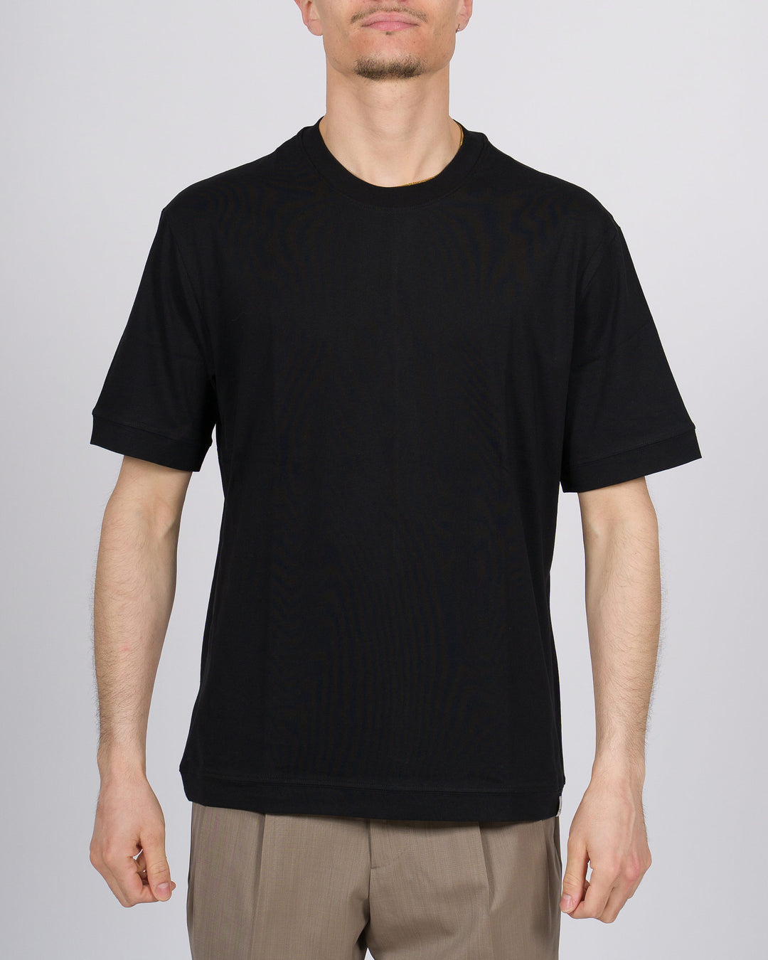 T-shirt cotone nera relax uomo 
