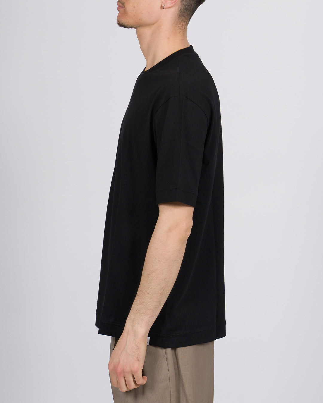 T-shirt cotone nera relax uomo 