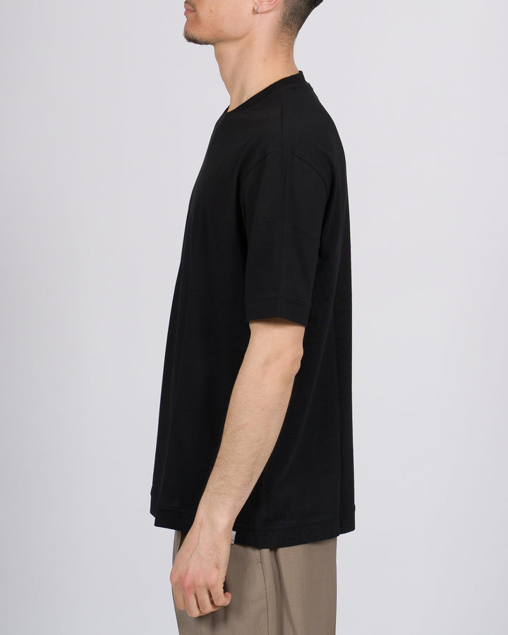 T-shirt cotone nera relax uomo 