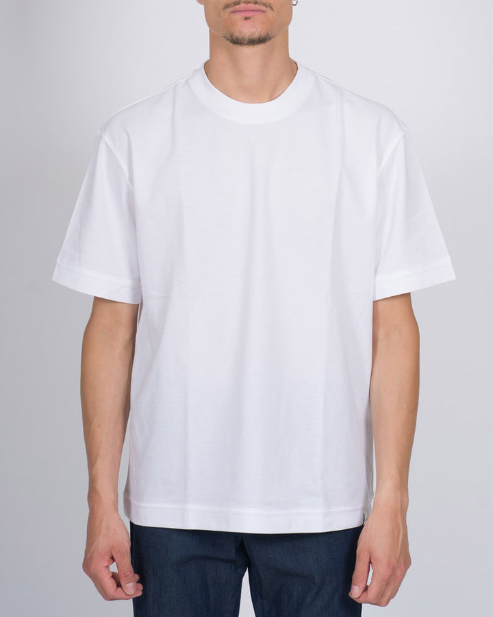 T-Shirt Paolo Pecora Relax Fit Bianca in Tessuto Piquet 