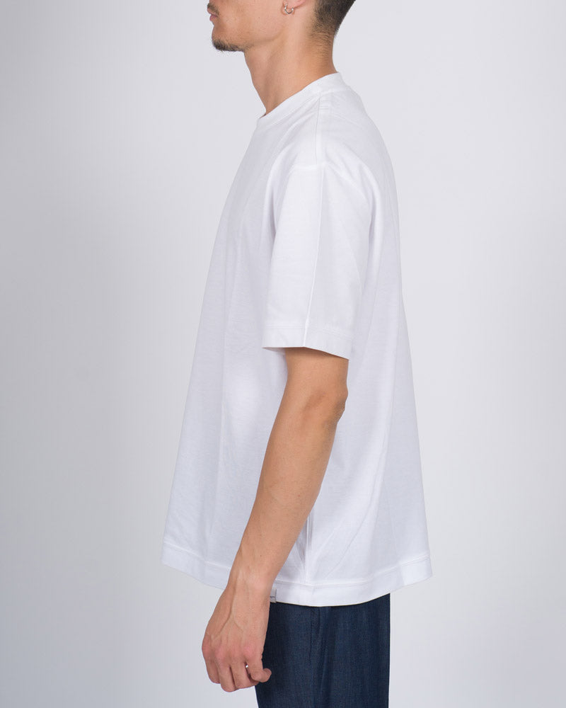 T-Shirt Paolo Pecora Relax Fit Bianca in Tessuto Piquet 
