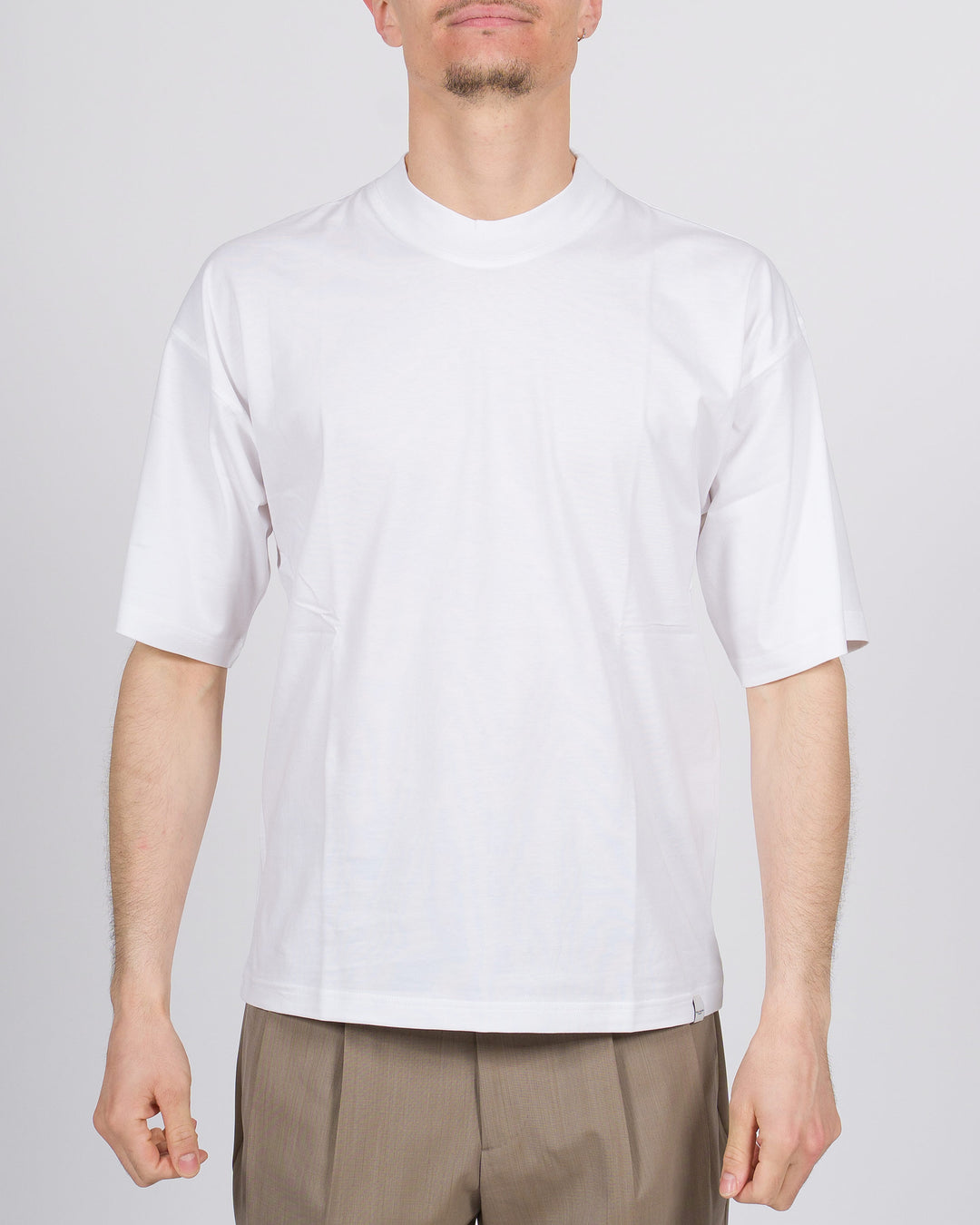 T-shirt cotone verde relax over uomo 