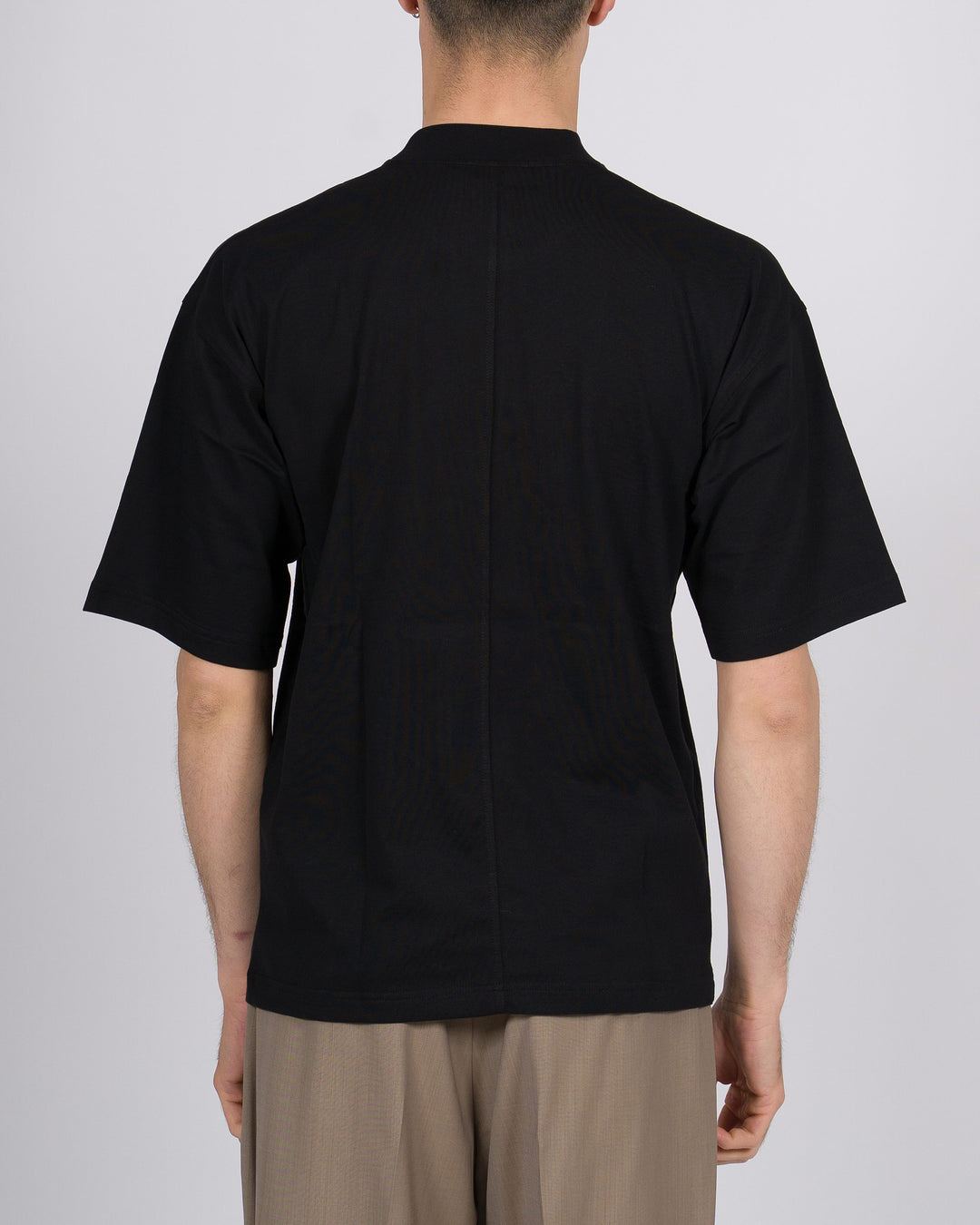 T-shirt cotone nera relax over uomo 
