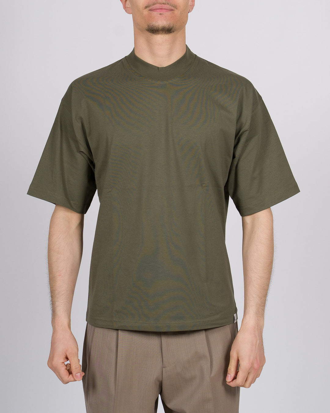 T-shirt cotone verde relax over uomo 