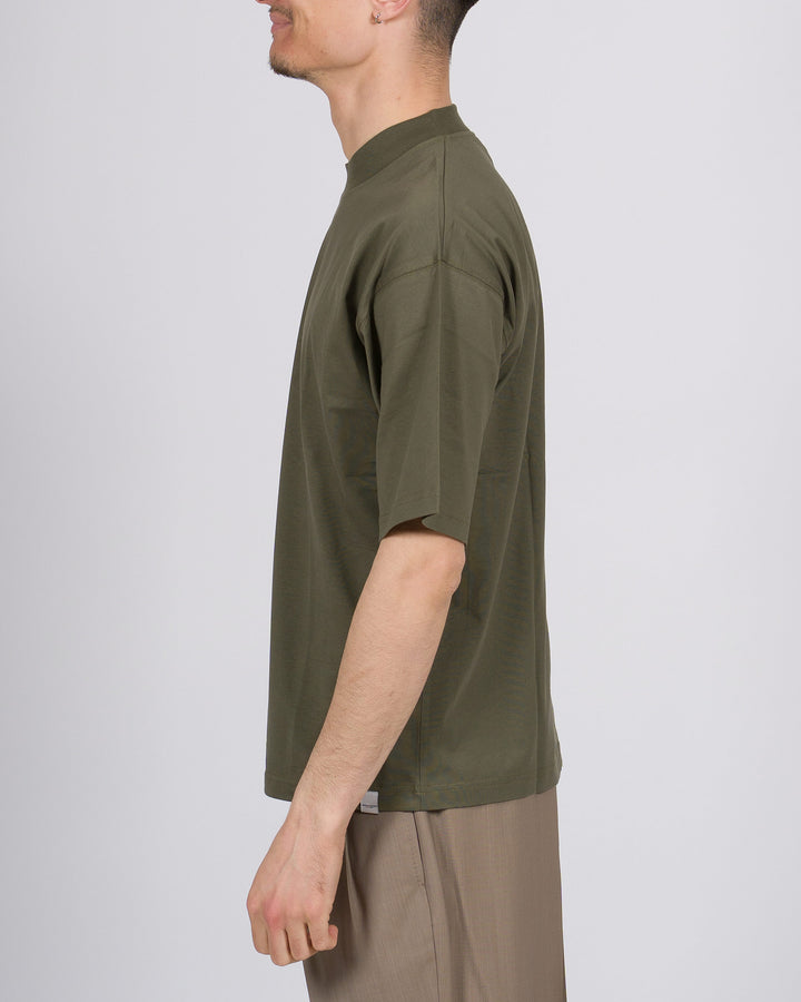 T-shirt cotone verde relax over uomo 