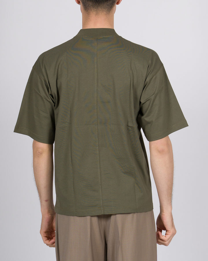 T-shirt cotone verde relax over uomo 