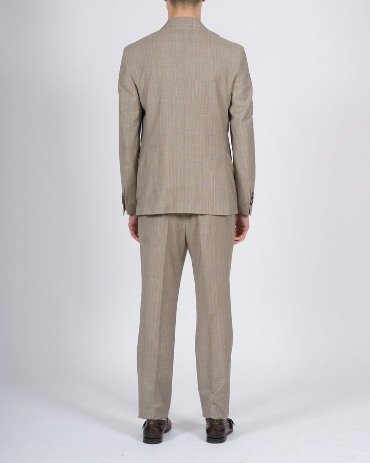 Abito doppio petto gessato Paoloni beige 