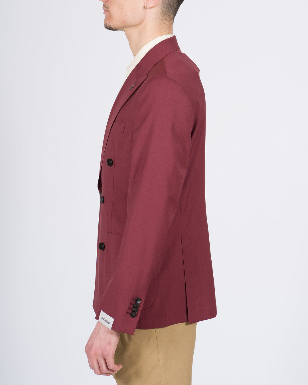 Giacca doppio petto in lana bordeaux 