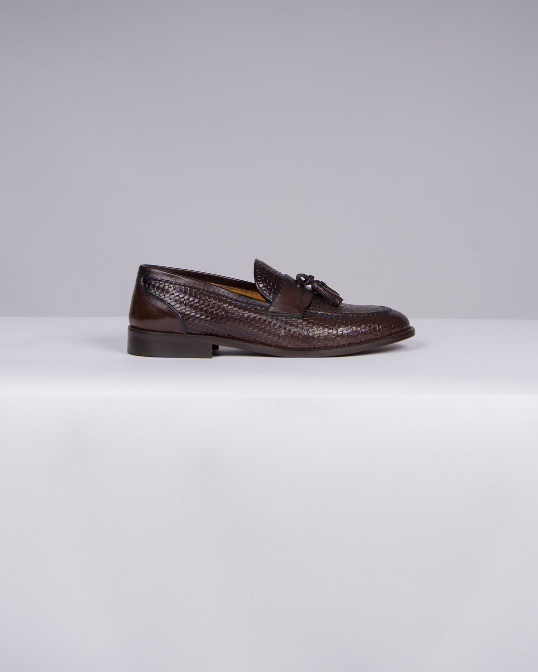 Mocassino Marrone in Pelle Canestrata con Nappine 