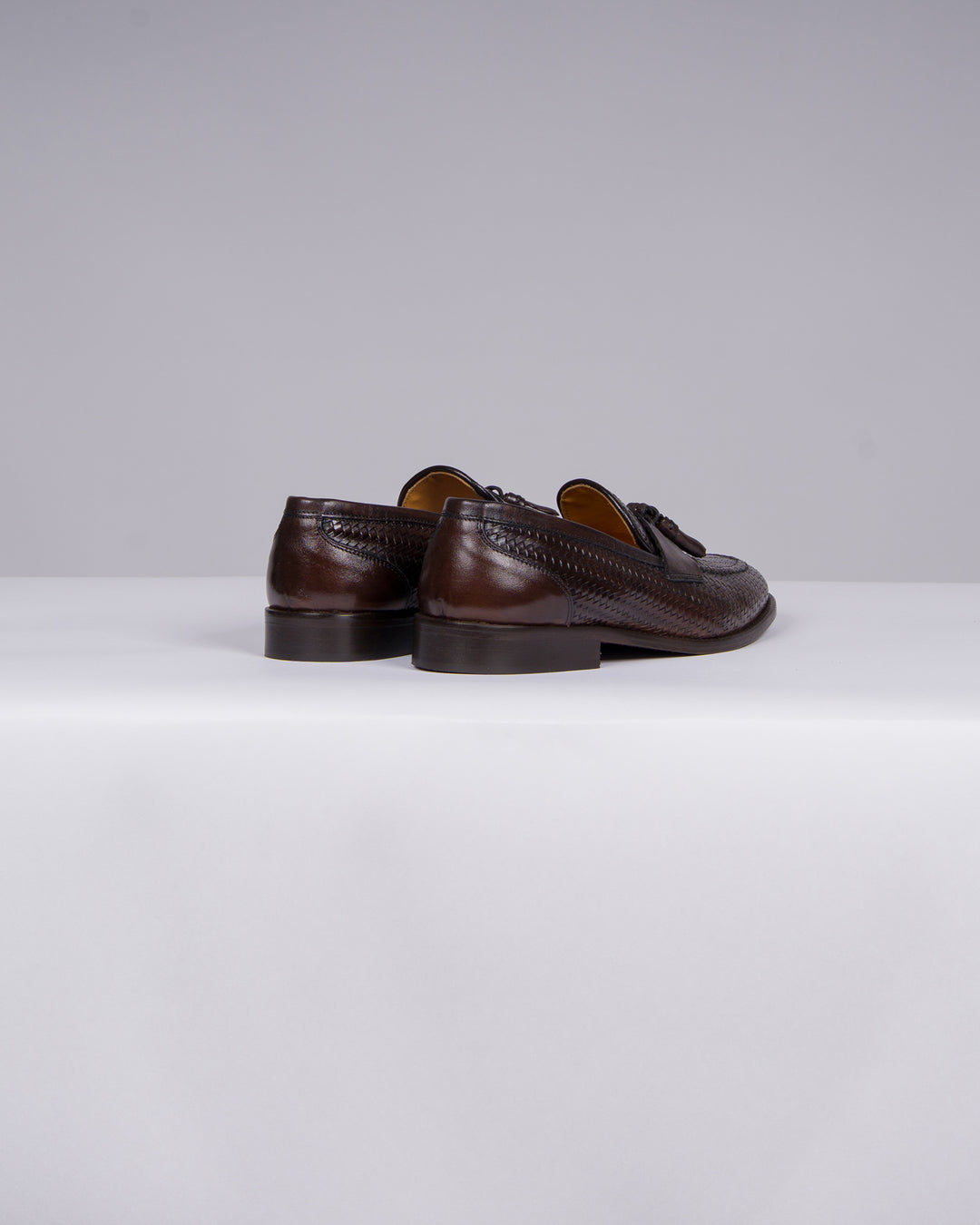 Mocassino Marrone in Pelle Canestrata con Nappine 