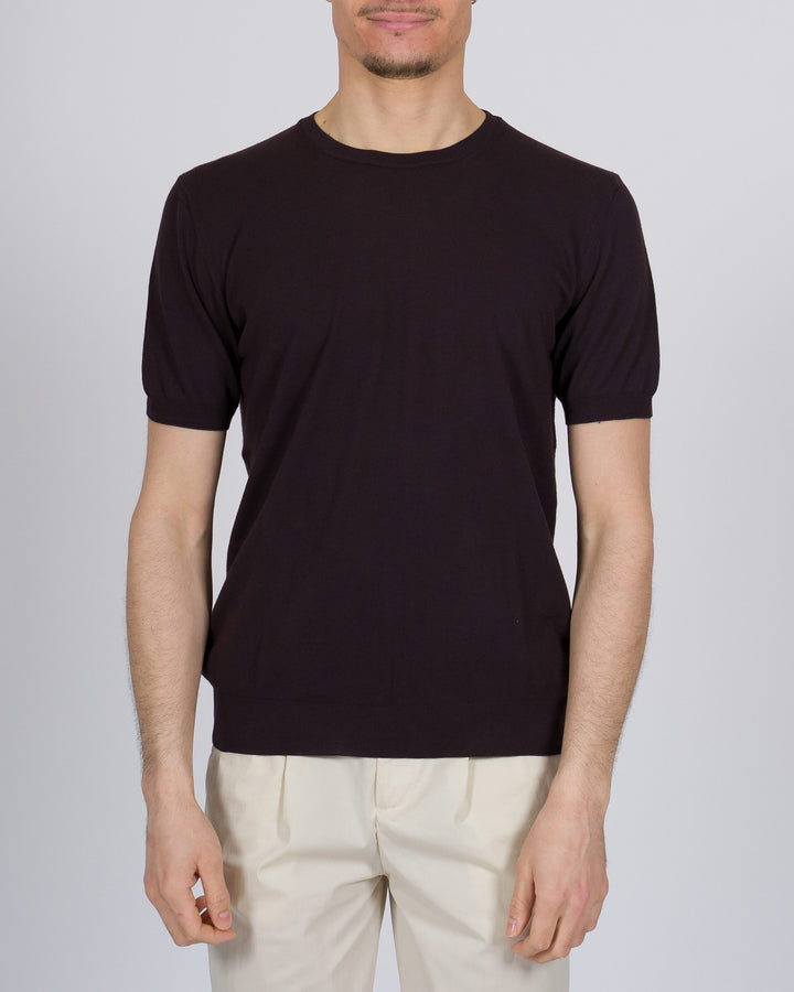 T-shirt crepe di cotone moro 