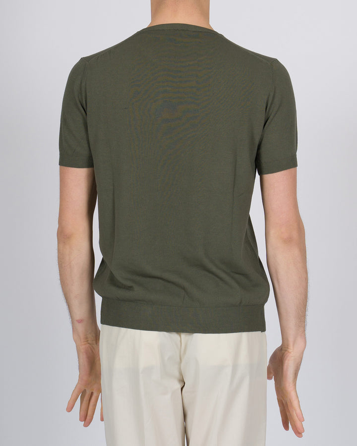T-shirt crepe di cotone verde 