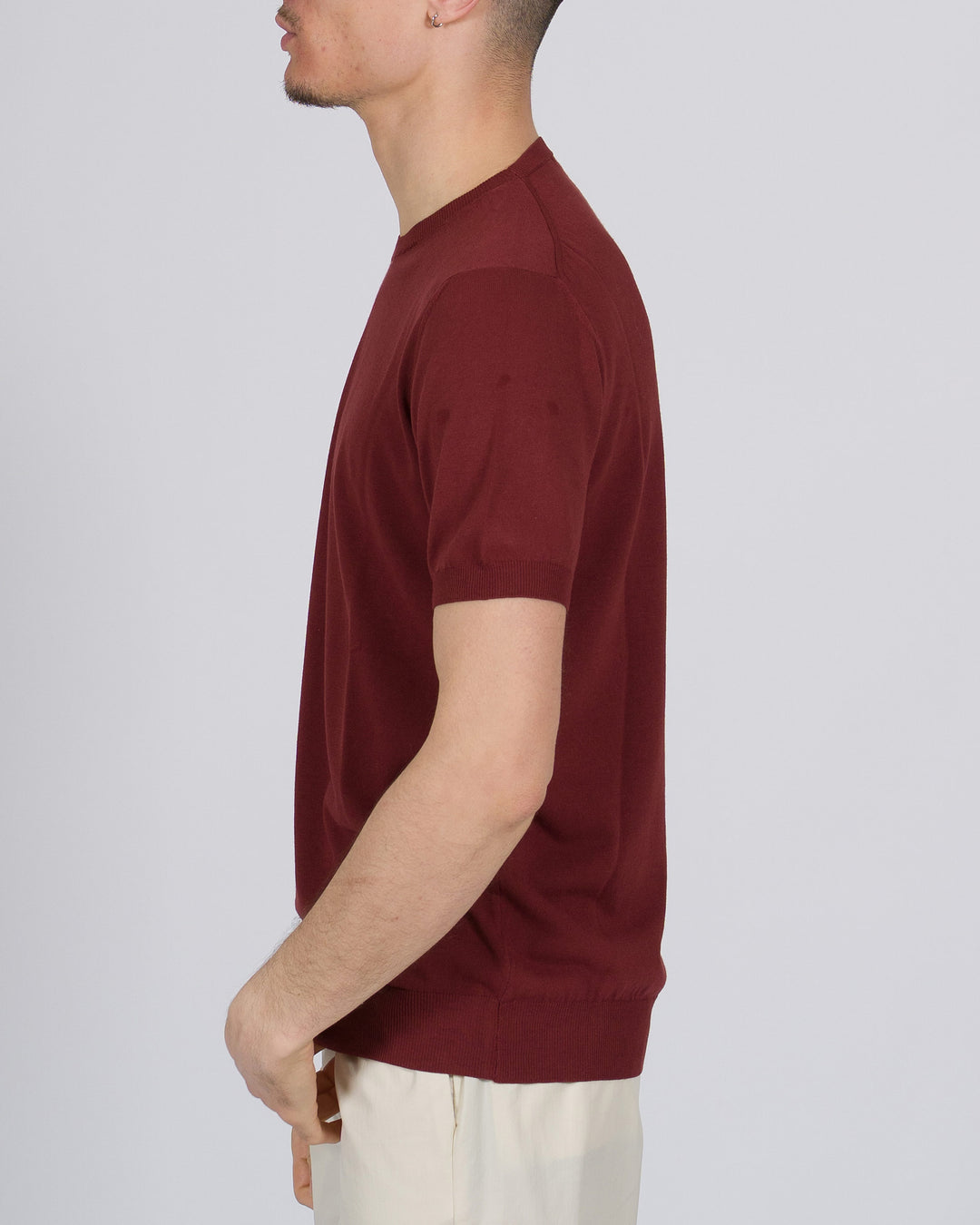 T-shirt crepe di cotone vino 