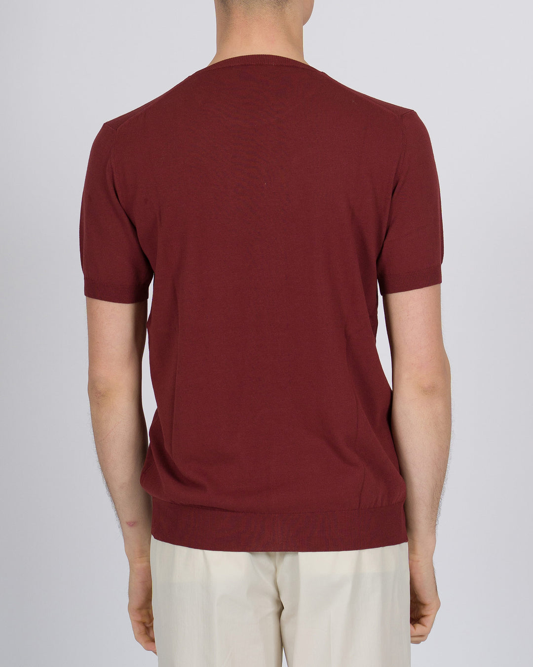 T-shirt crepe di cotone vino 