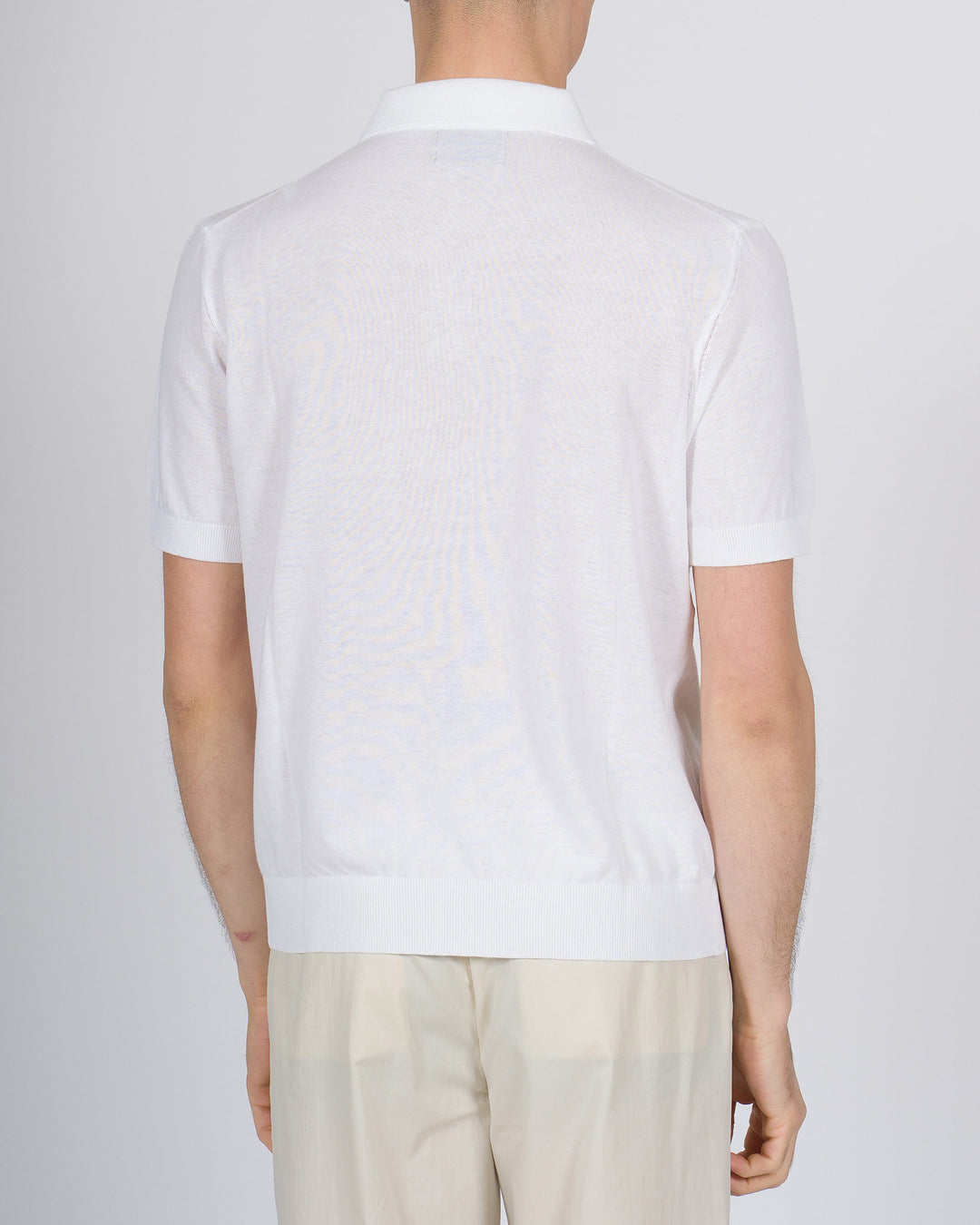 Polo skipper crepe di cotone bianco 