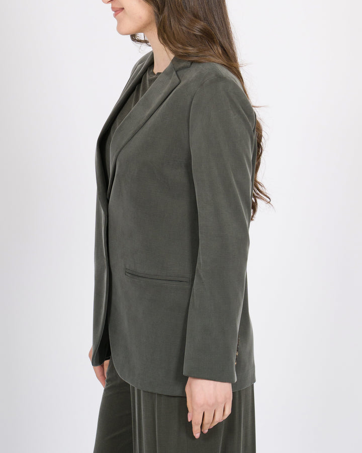 Cupro Boyfriend Wom Blazer verde 