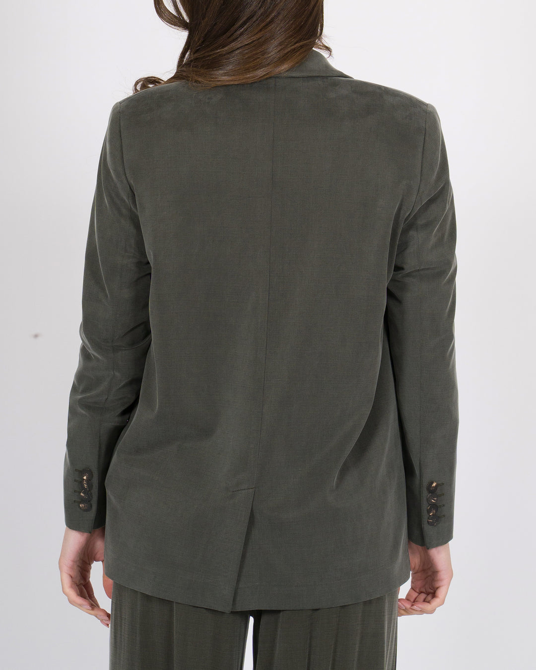 Cupro Boyfriend Wom Blazer verde 