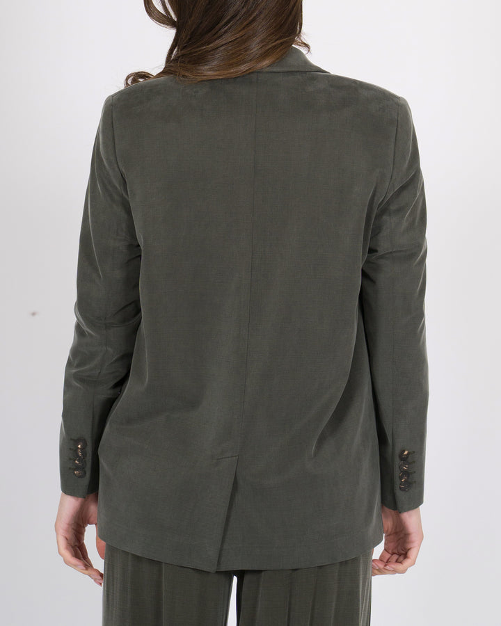 Cupro Boyfriend Wom Blazer verde 