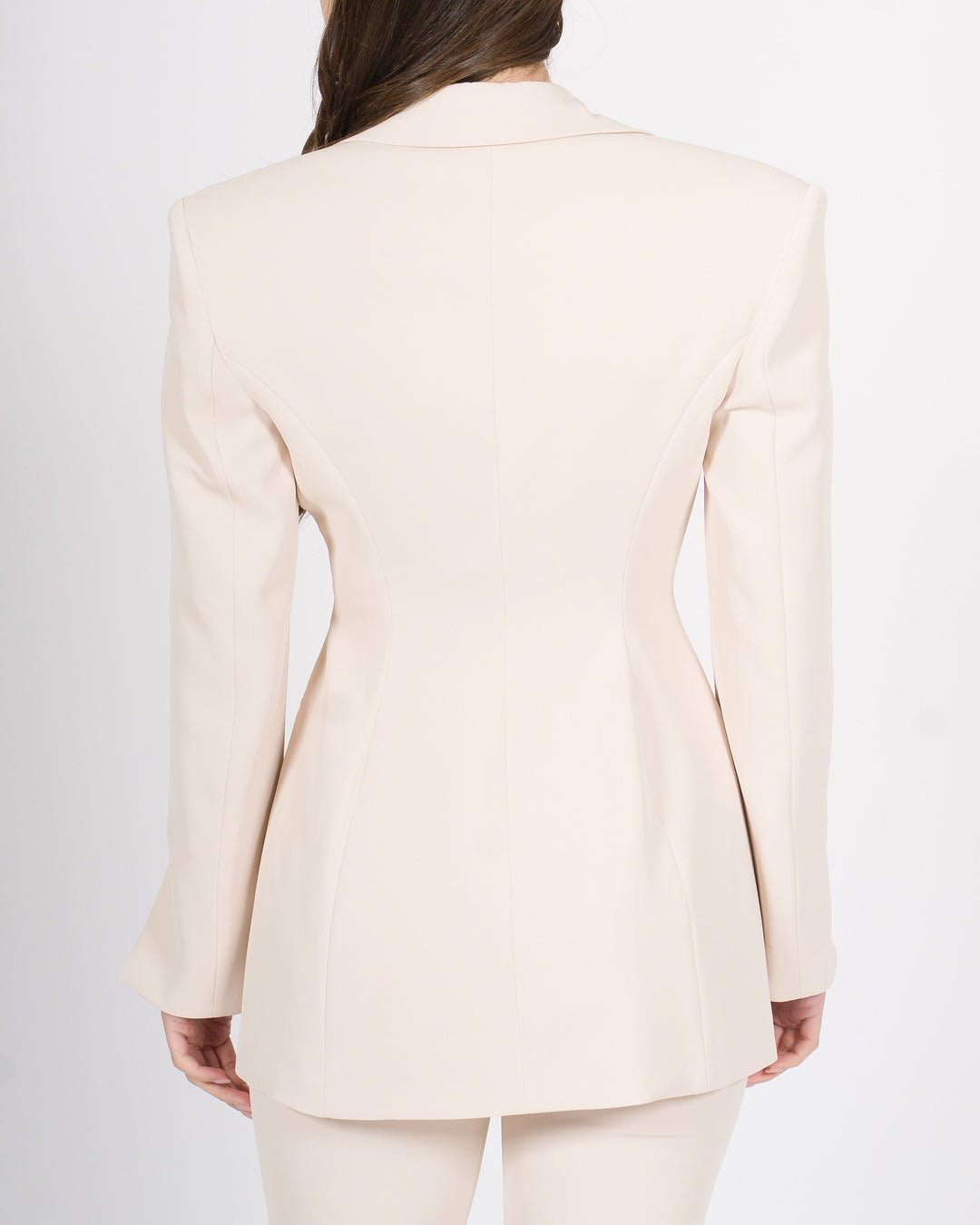 Giacca Silence beige slim fit con rever a lancia. 