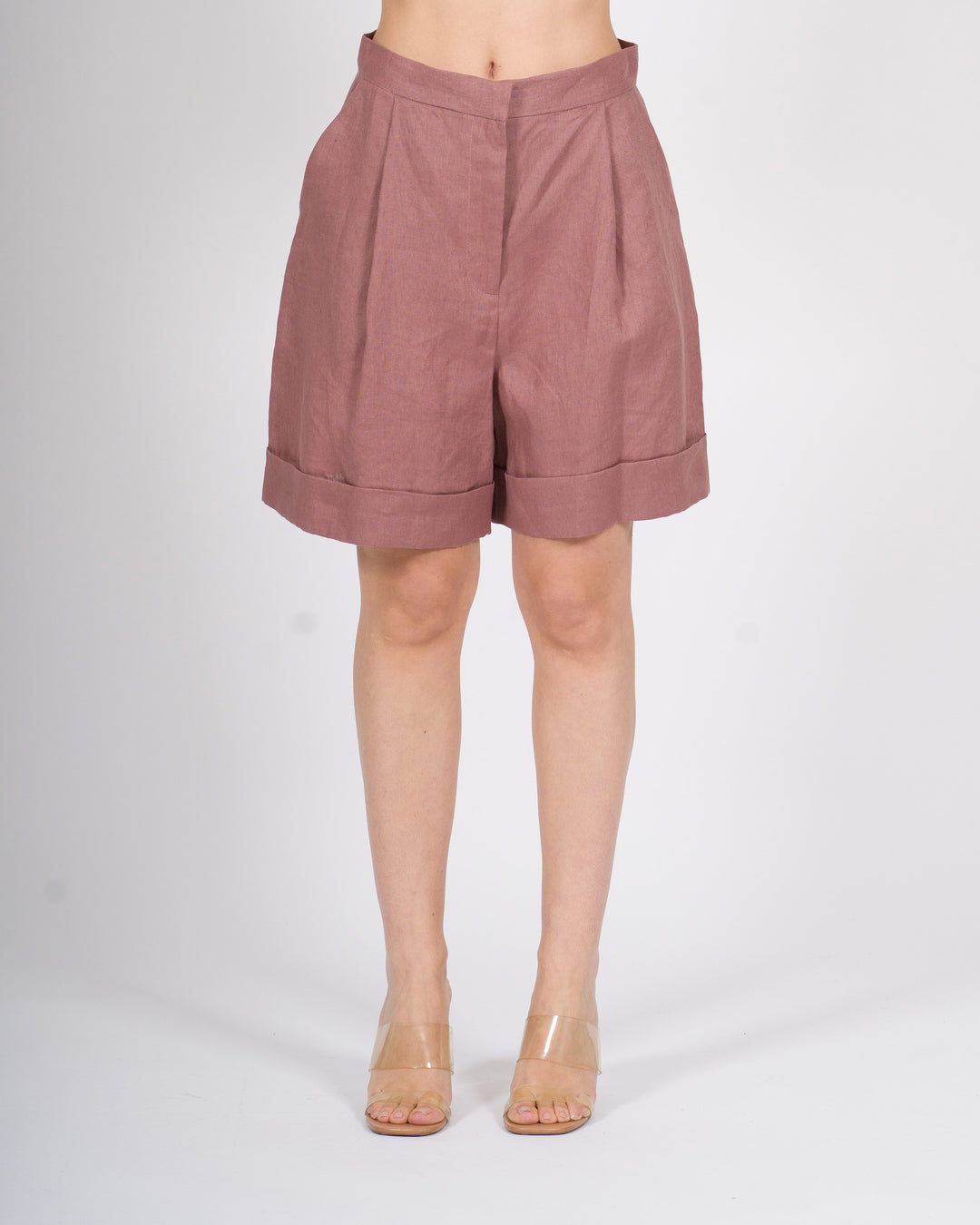 Short Silence Rosa in 100% Lino 