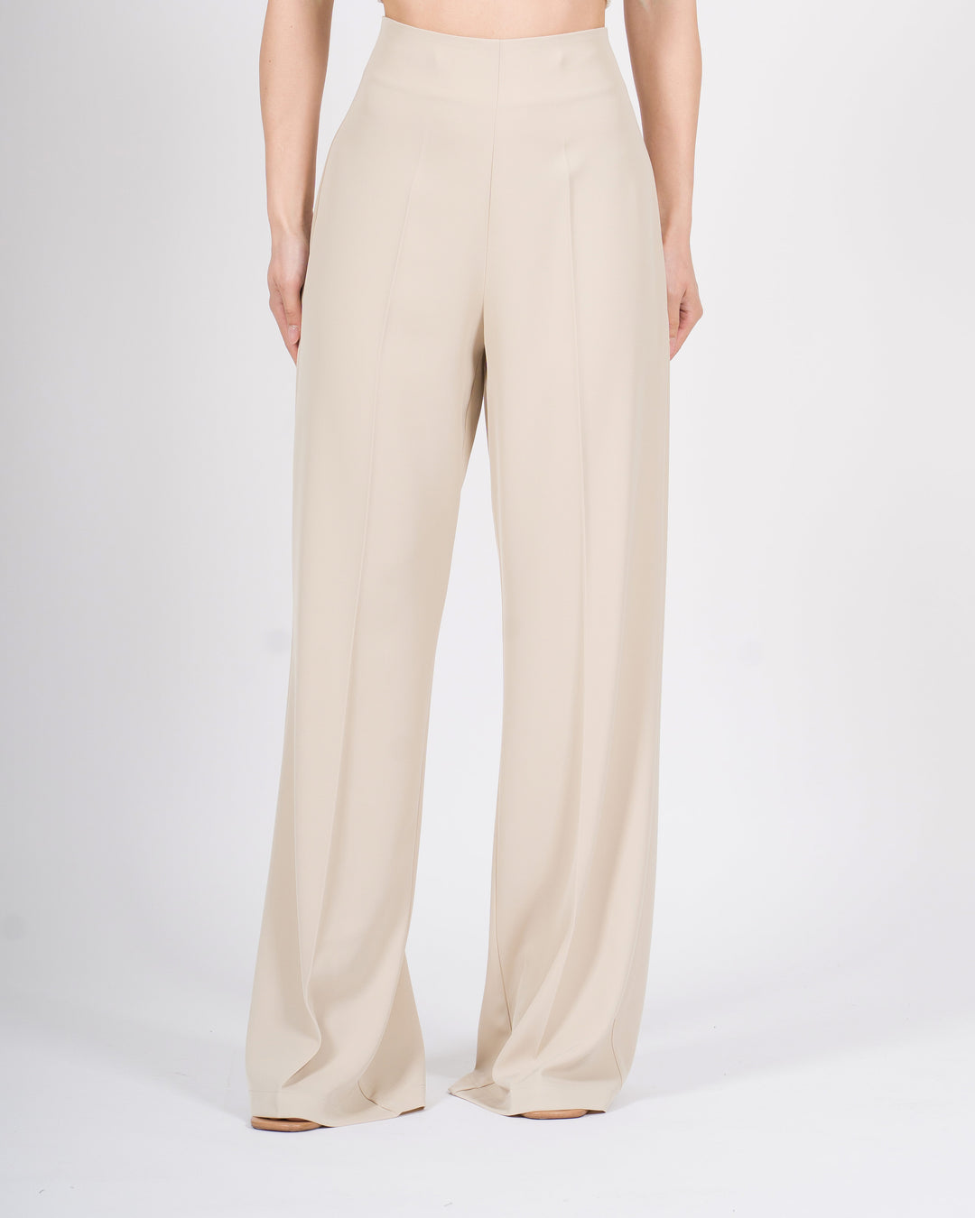 Pantalone Silence Beige Modello Palazzo 