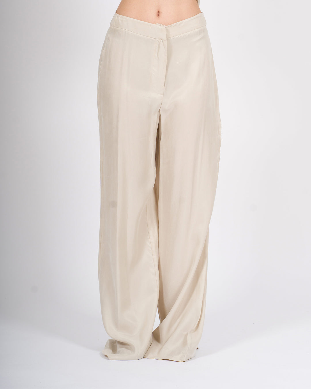 Pantalone Palazzo Silence Color beige in Cupro 