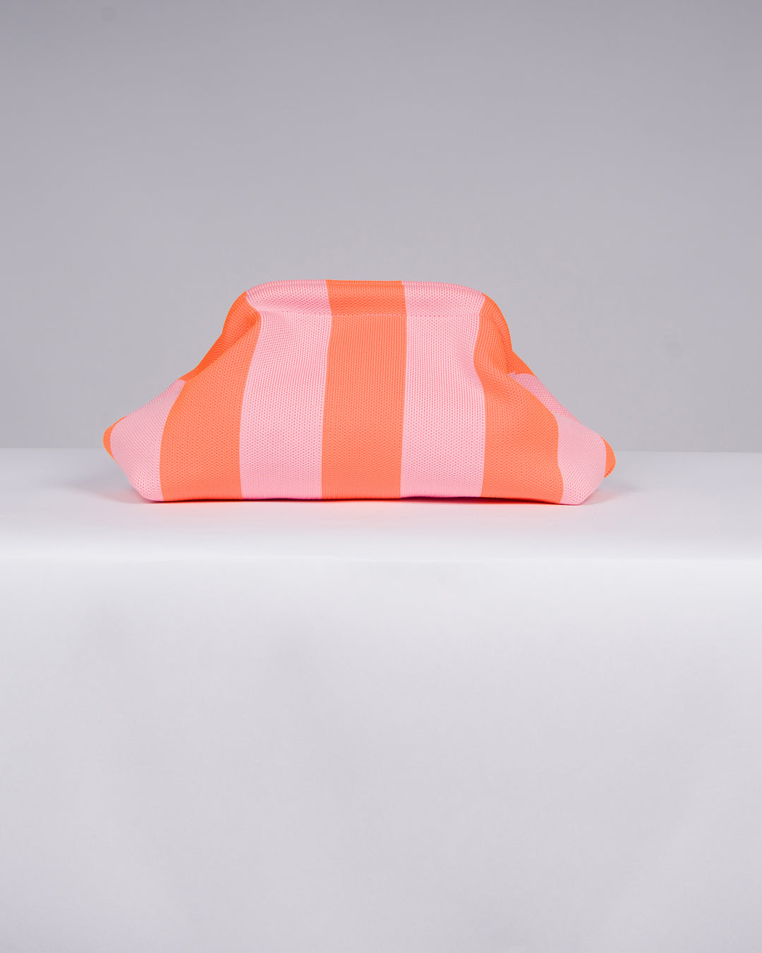 Borsa in Stoffa Rigata Rosa e Arancio. 
