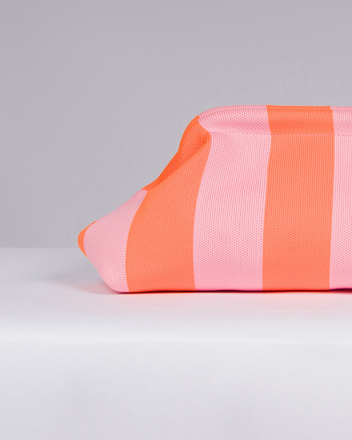 Borsa in Stoffa Rigata Rosa e Arancio. 